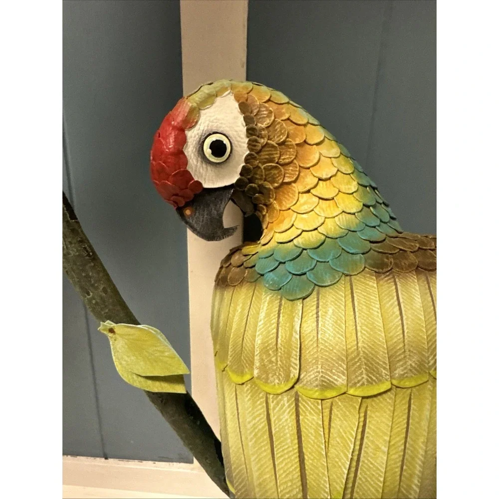 4 Large Hanging Parrot Patio Garden Statues Yard Wildlife Birds Restaurant Decor